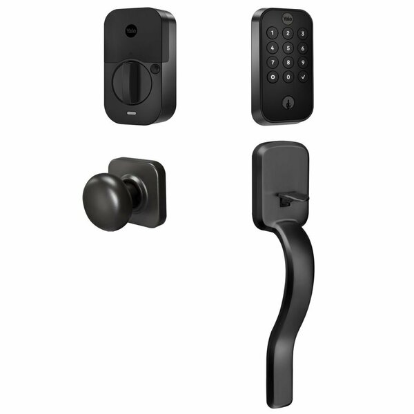 Yale Real Living Yale Assure Lock 2 Bundle with Keypad Bluetooth Deadbolt, Ridgefield Handleset Passage, and BYRD410BLERXBSP